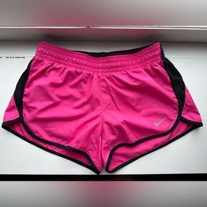 Nike pink/black dri-fit chafe-preventing lined athletic shorts